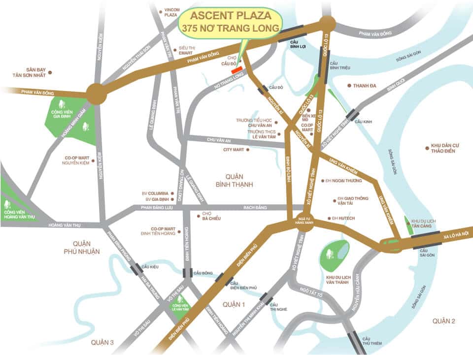 Vị trí Ascent Plaza và hạ tầng quy hoạch Bình Thạnh 1 - Vị trí Ascent Plaza và quy hoạch hạ tầng Bình Thạnh
