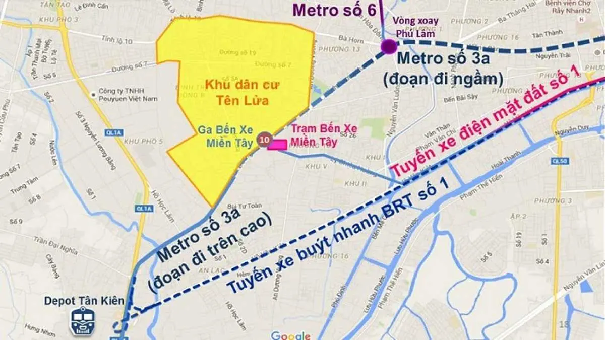 tuyen metro so 3a ben thanh tan kien - Thông tin Tuyến Metro số 3A TP.HCM: Bến Thành – Tân Kiên