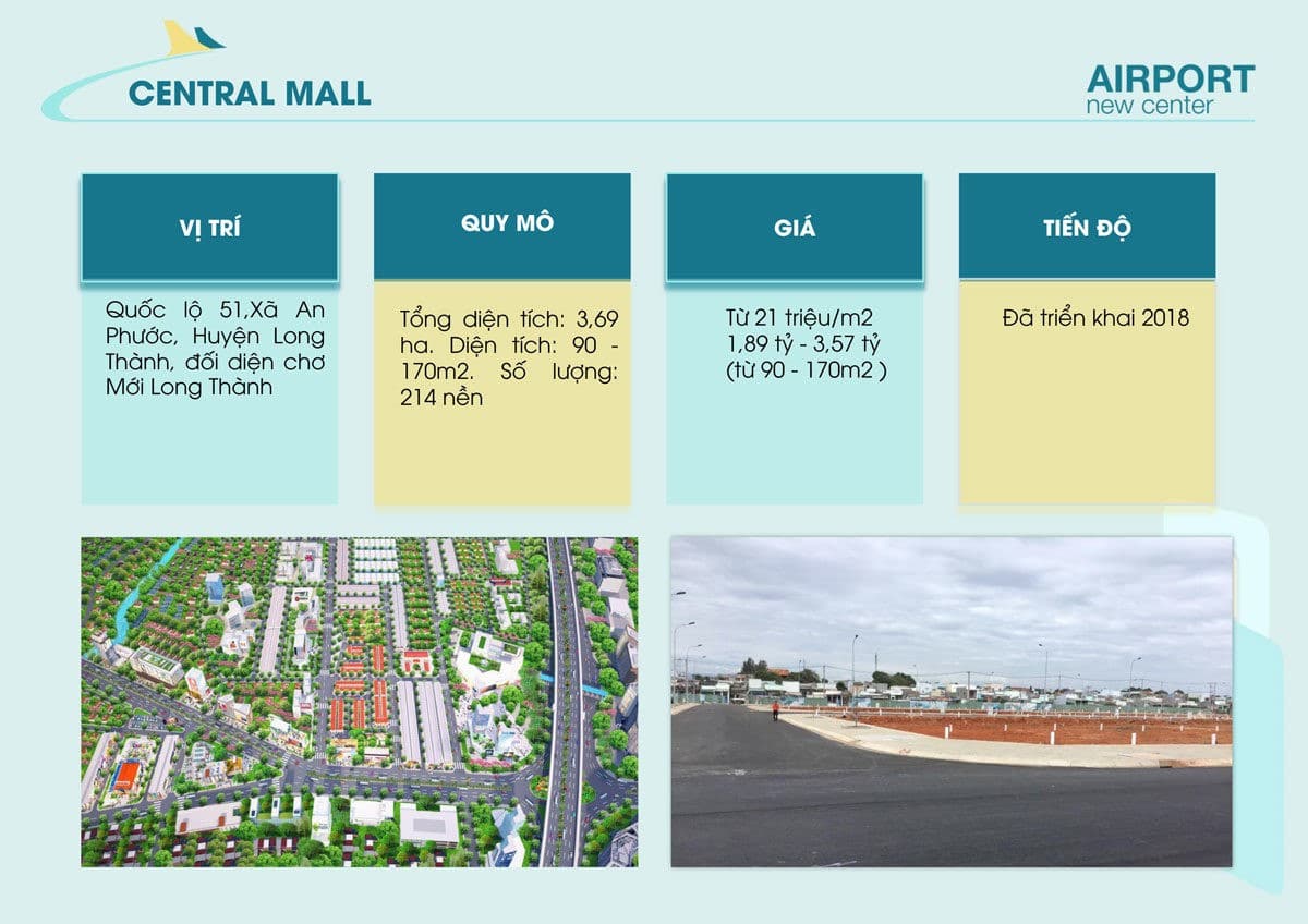 thong tin du an central mall - DỰ ÁN AIRPORT NEW CENTER LONG THÀNH ĐỒNG NAI