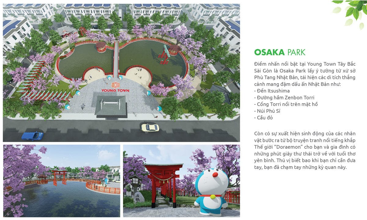 Khu công viên Osaka Park nội khu Dự án Young Town