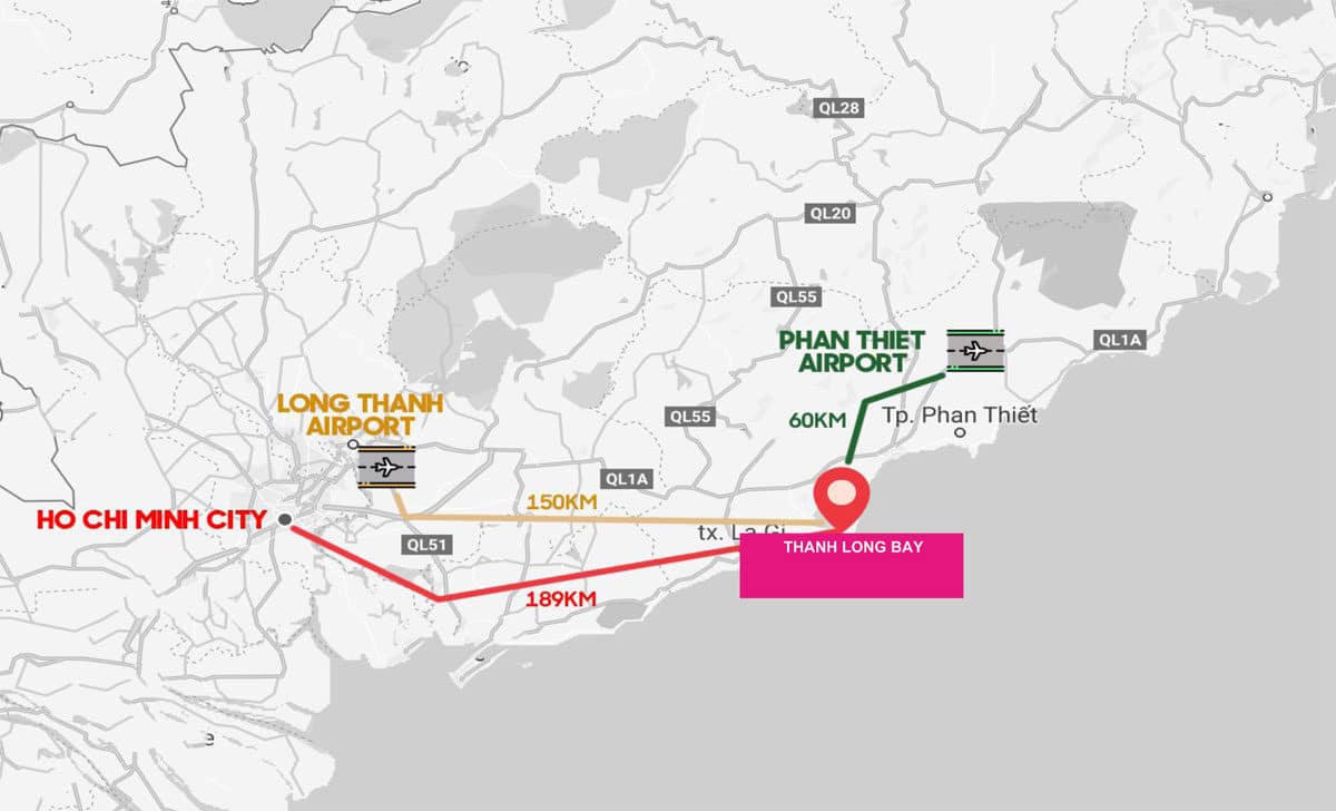Vị trí Dự án Khu đô thị Thanh Long Bay Lagi Phan Thiết Bình Thuận
