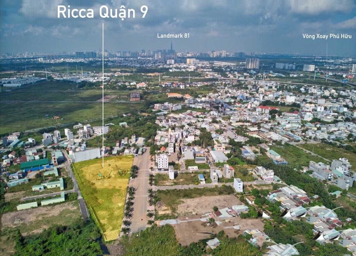 Vị trí lô đất Dự án Căn hộ Chung cư Ricca Quận 9