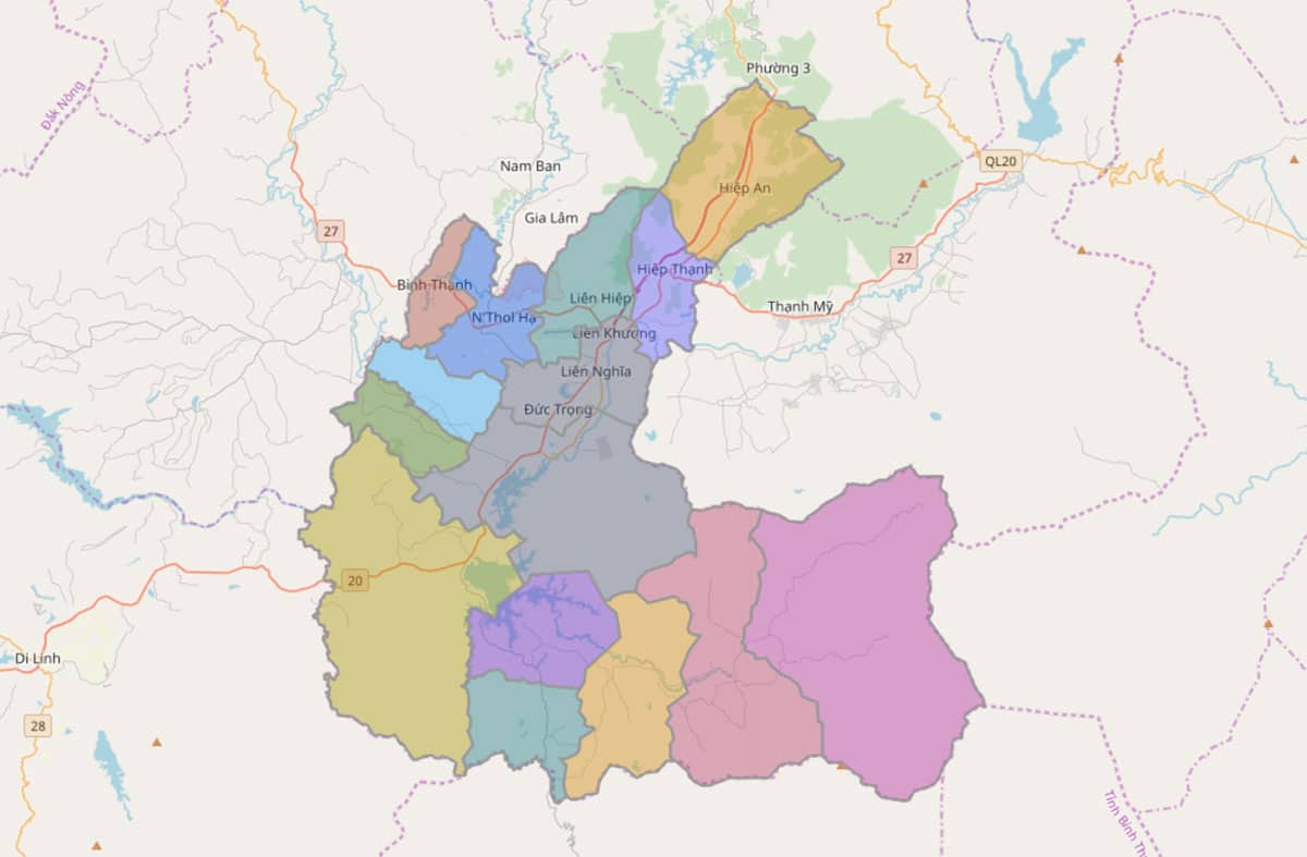 Bản đồ hành chính huyện Đức Trọng - BẢN ĐỒ HÀNH CHÍNH TỈNH LÂM ĐỒNG & THÔNG TIN QUY HOẠCH MỚI NHẤT 2021
