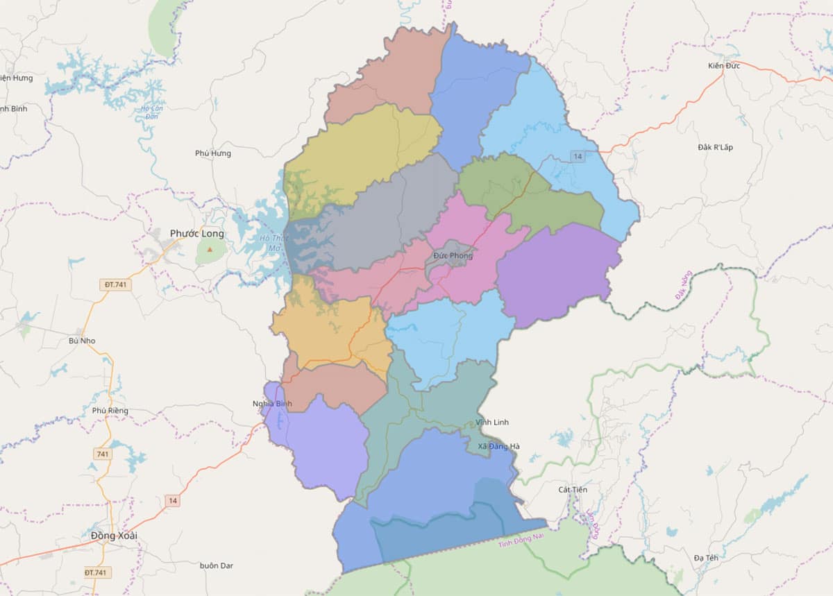 Bản đồ hành chính huyện Bù Đăng - BẢN ĐỒ HÀNH CHÍNH TỈNH BÌNH PHƯỚC & THÔNG TIN QUY HOẠCH MỚI NHẤT 2020