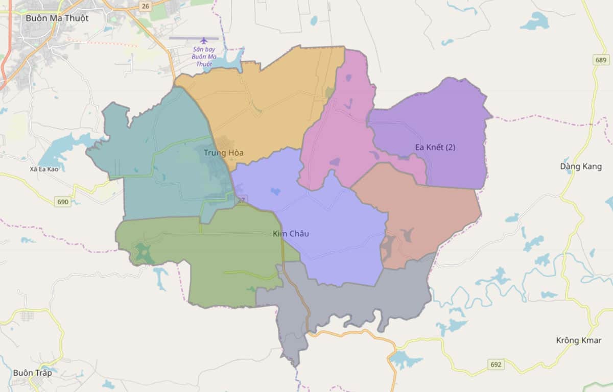 Bản đồ hành chính huyện Cư Kuin - BẢN ĐỒ HÀNH CHÍNH TỈNH ĐẮK LẮK & THÔNG TIN QUY HOẠCH MỚI NHẤT 2021