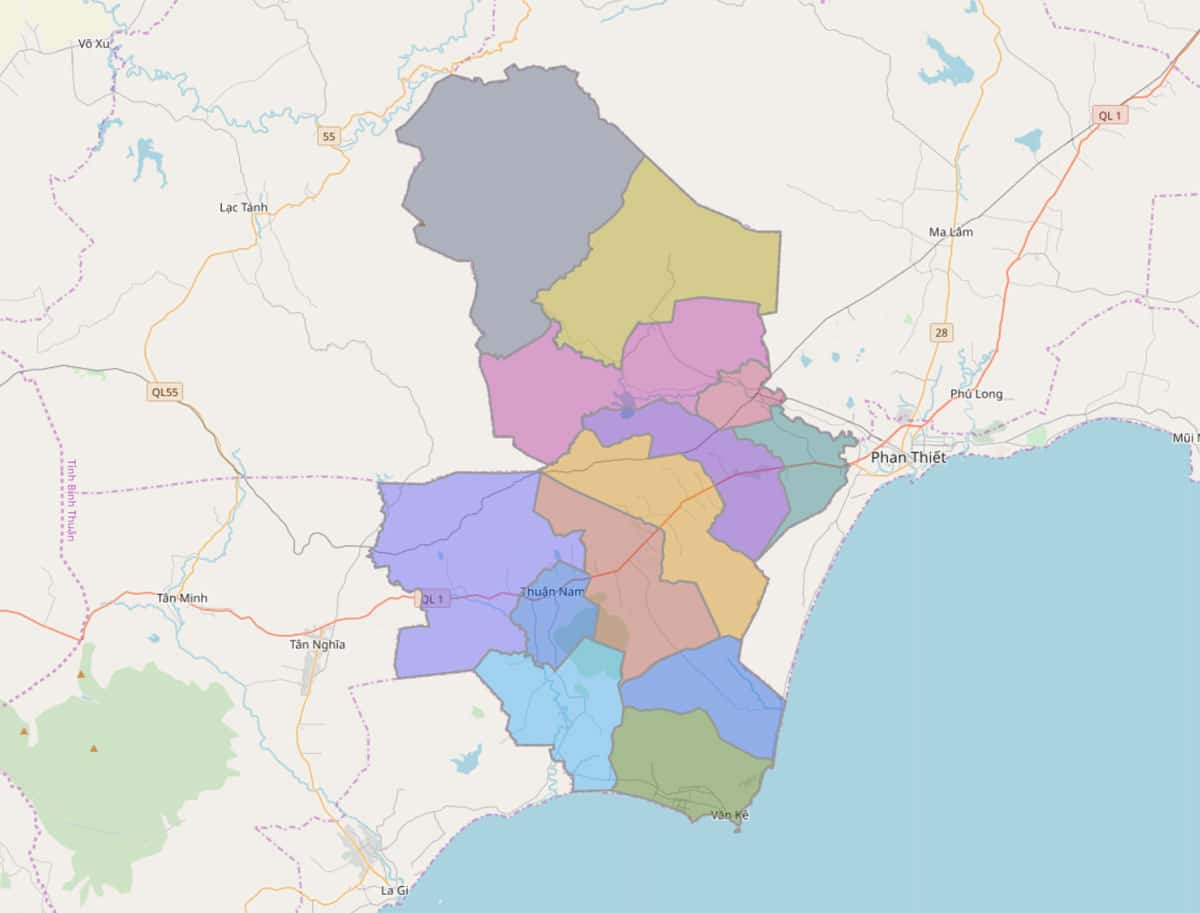 Bản đồ hành chính huyện Hàm Thuận Nam - BẢN ĐỒ HÀNH CHÍNH TỈNH BÌNH THUẬN & THÔNG TIN QUY HOẠCH MỚI NHẤT 2021