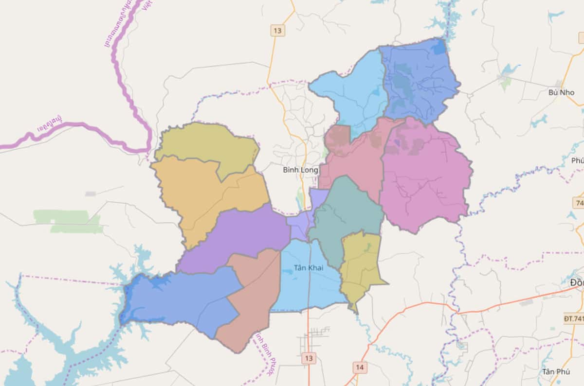 Bản đồ hành chính huyện Hớn Quản - BẢN ĐỒ HÀNH CHÍNH TỈNH BÌNH PHƯỚC & THÔNG TIN QUY HOẠCH MỚI NHẤT 2020