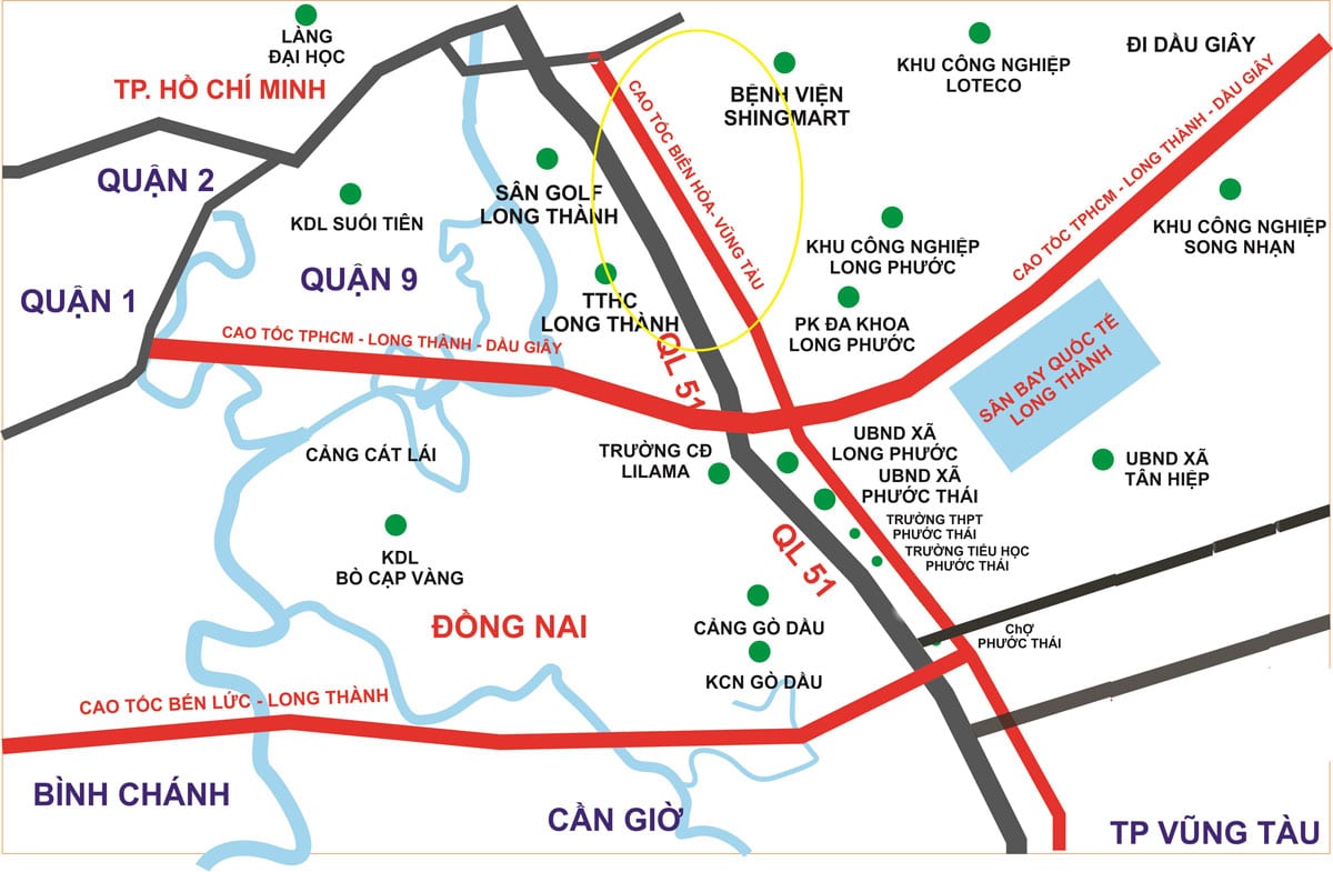 Vị trí Tuyến Cao tốc Biên Hòa – Vũng Tàu