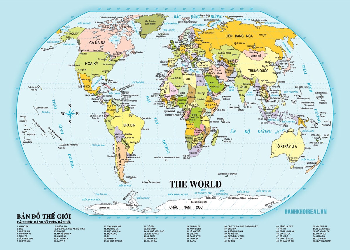 ban vì thế the gioi moi nhat 2020 - Bản đồ dùng Thế Giới và 6 Châu Lục Mới Nhất 2023
