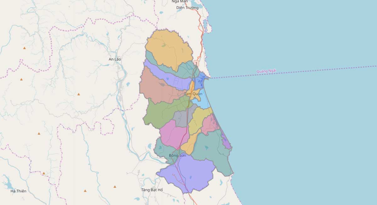 Bản đồ hành chính huyện Hoài Nhơn Bình Định - BẢN ĐỒ HÀNH CHÍNH TỈNH BÌNH ĐỊNH & THÔNG TIN QUY HOẠCH BÌNH ĐỊNH MỚI NHẤT