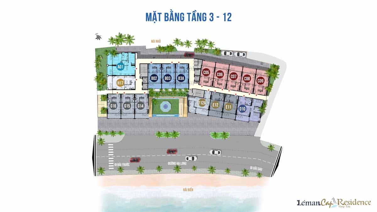 Mat bang Tang 3 12 Du an Can ho Leman Cap Residence Vung Tau - LÉMAN CAP RESIDENCE VŨNG TÀU