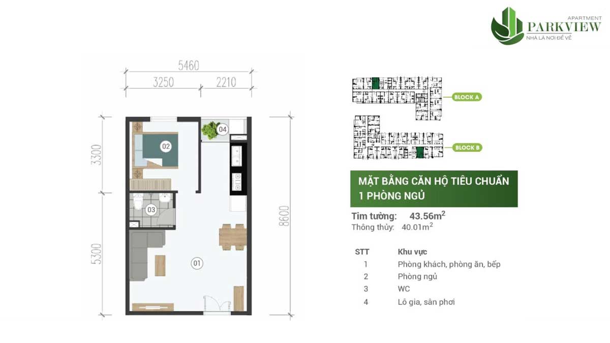 thiet ke can ho 1 pn can ho parkview apartment binh duong - PARKVIEW IRIS TOWER