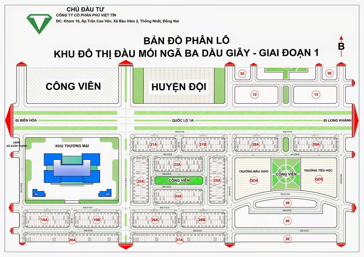 mat bang phan lo du an Dau Giay Center City - Dầu Giây Center City