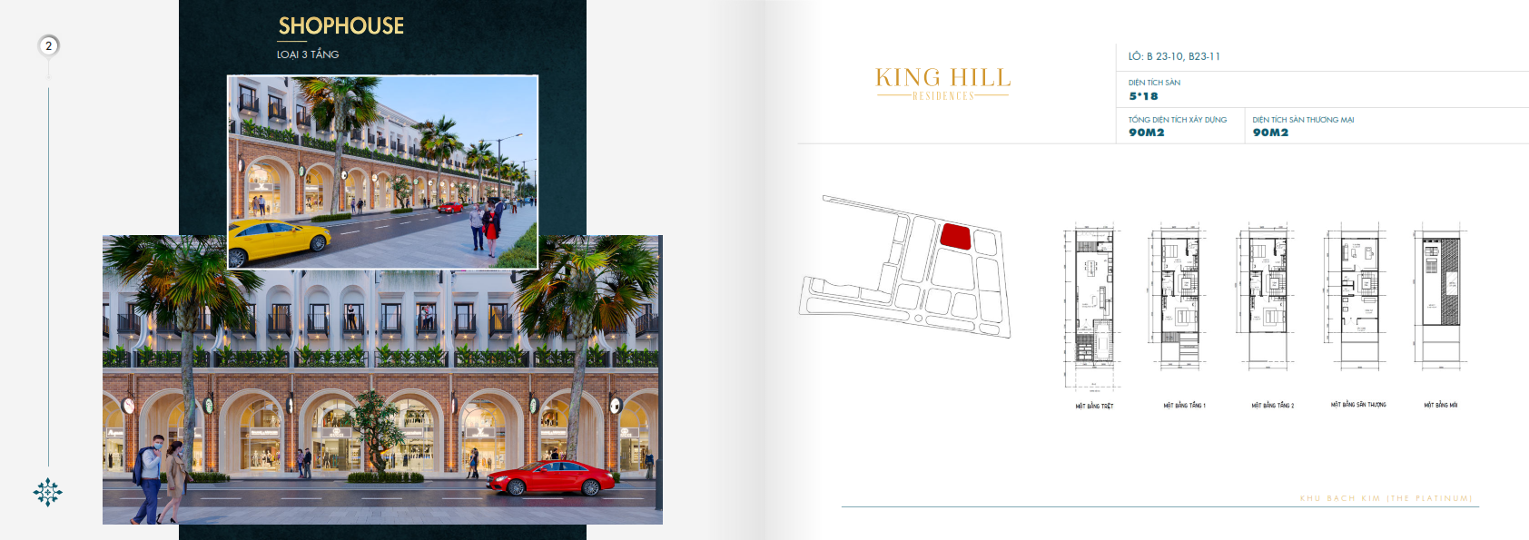 Shophouse loai 3 tang Du an King Hill Residences - King Hill Residences