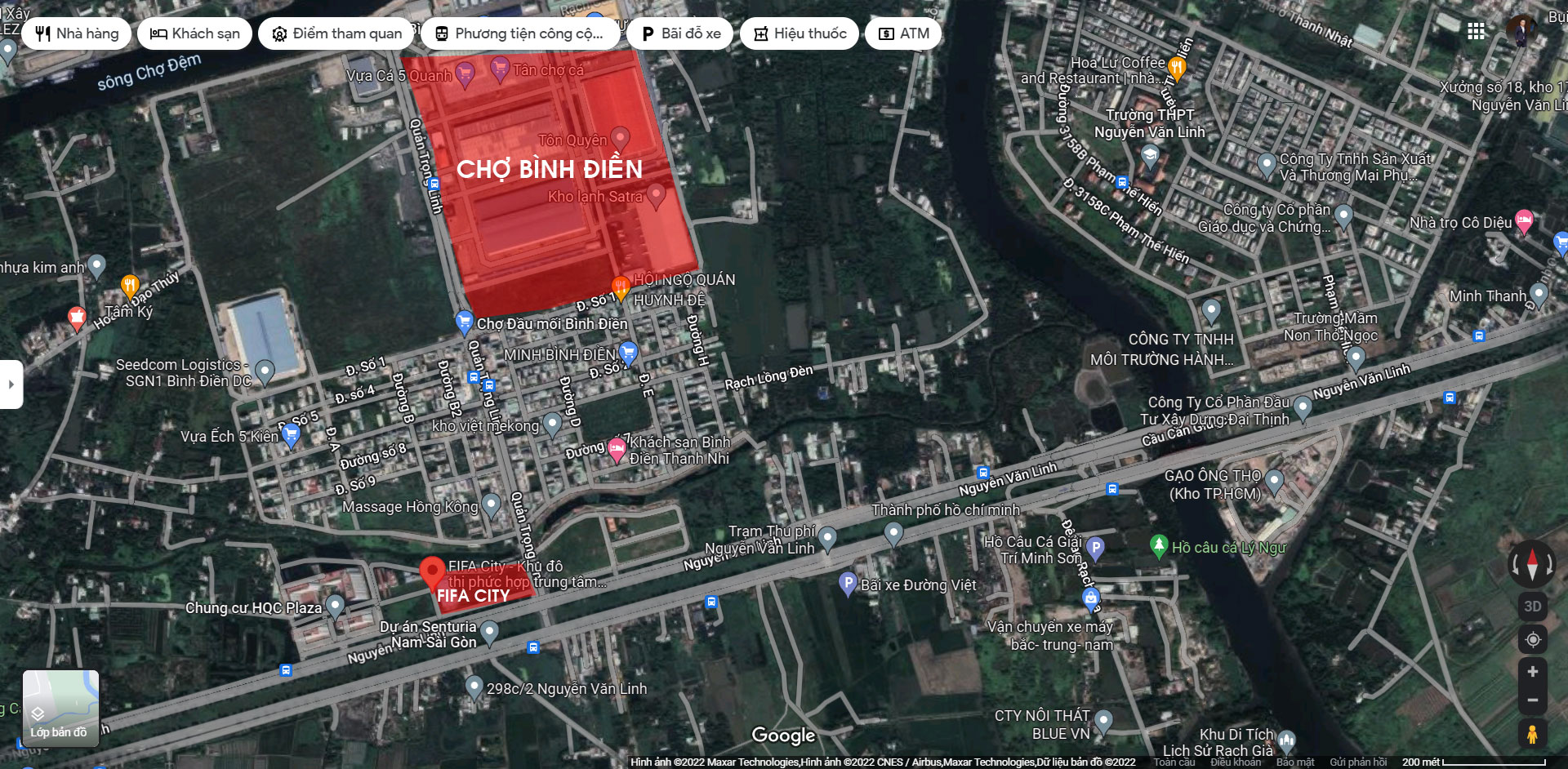 vi tri du an fifa city binh chanh tren google maps - FIFA City
