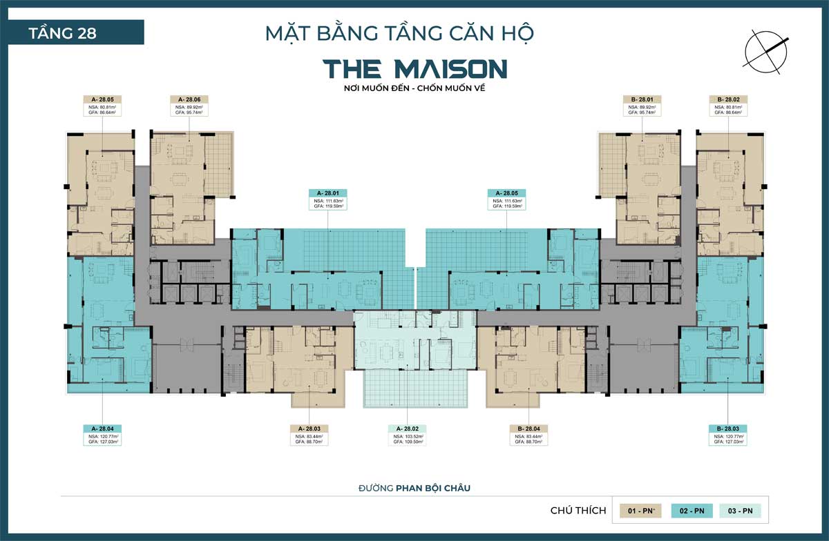 Mat bang Tang 28 Du an The Maison Binh Duong - The Maison