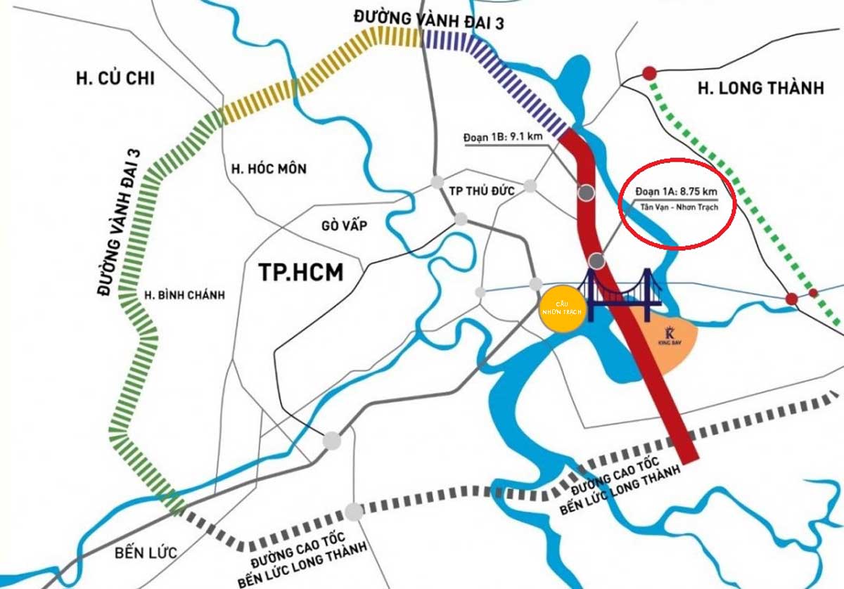 Cau Nhon Trach Du an thanh phan 1A cua Duong Vanh dai 3 TPHCM - Khởi công xây dựng cầu Nhơn Trạch nối TP.HCM và Đồng Nai